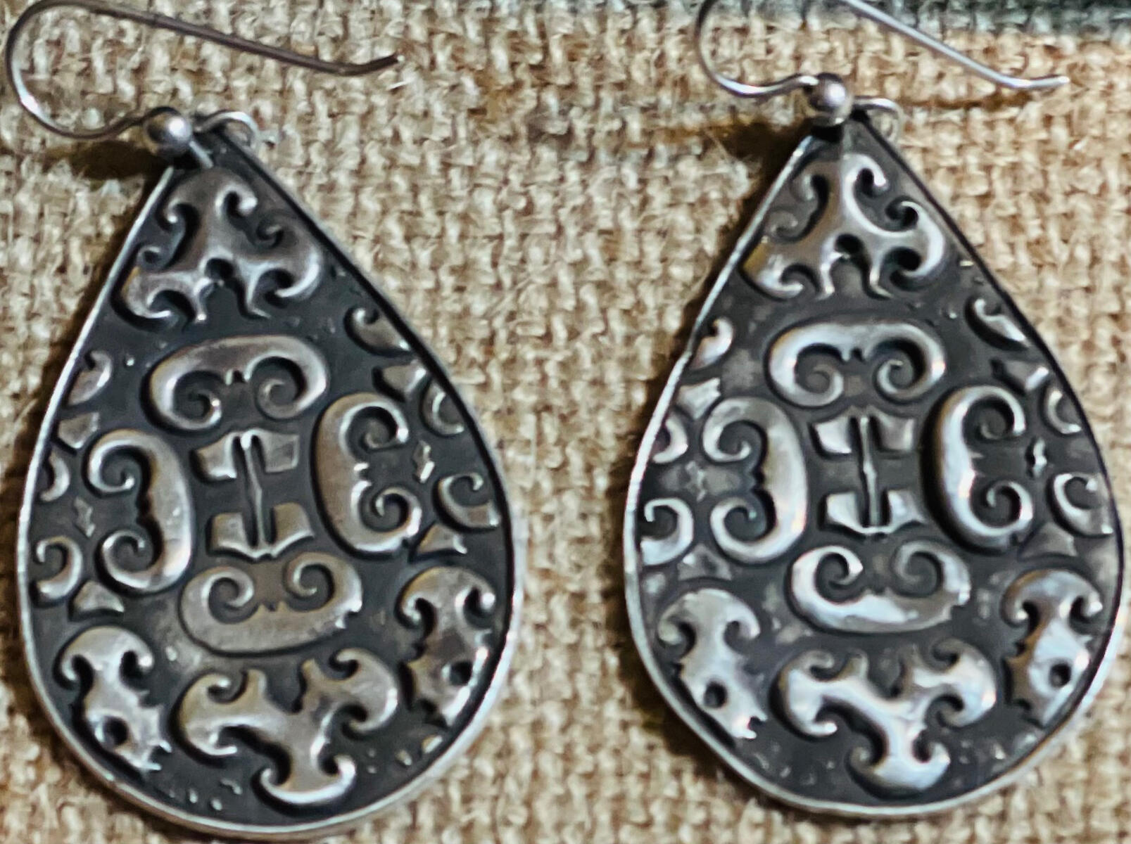 Fine Silver deeply textured with ethnic designs with a Moroccan flare.