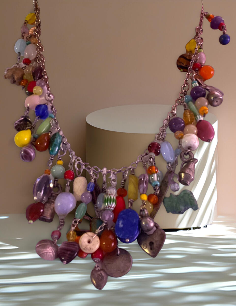 A vibrant collection of gem & glass beads featuring one if a kind components found, collected & curated.